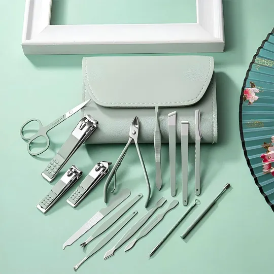 16 Pcs Nail Clippers Manicure Tool Set